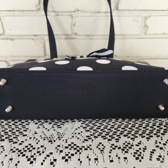 Like New Vintage Kate Spade NY Polka Dot Black Handbag Purse - Picture 8 of 12